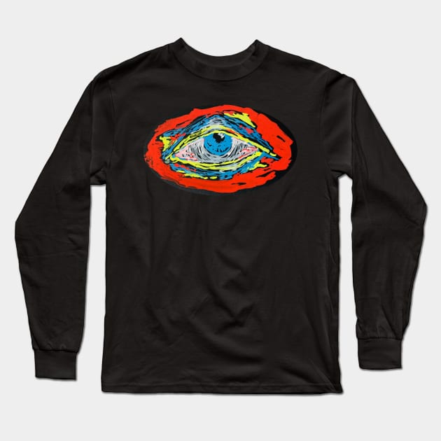 Neon Chalk Paint Eye Long Sleeve T-Shirt by Theokotos